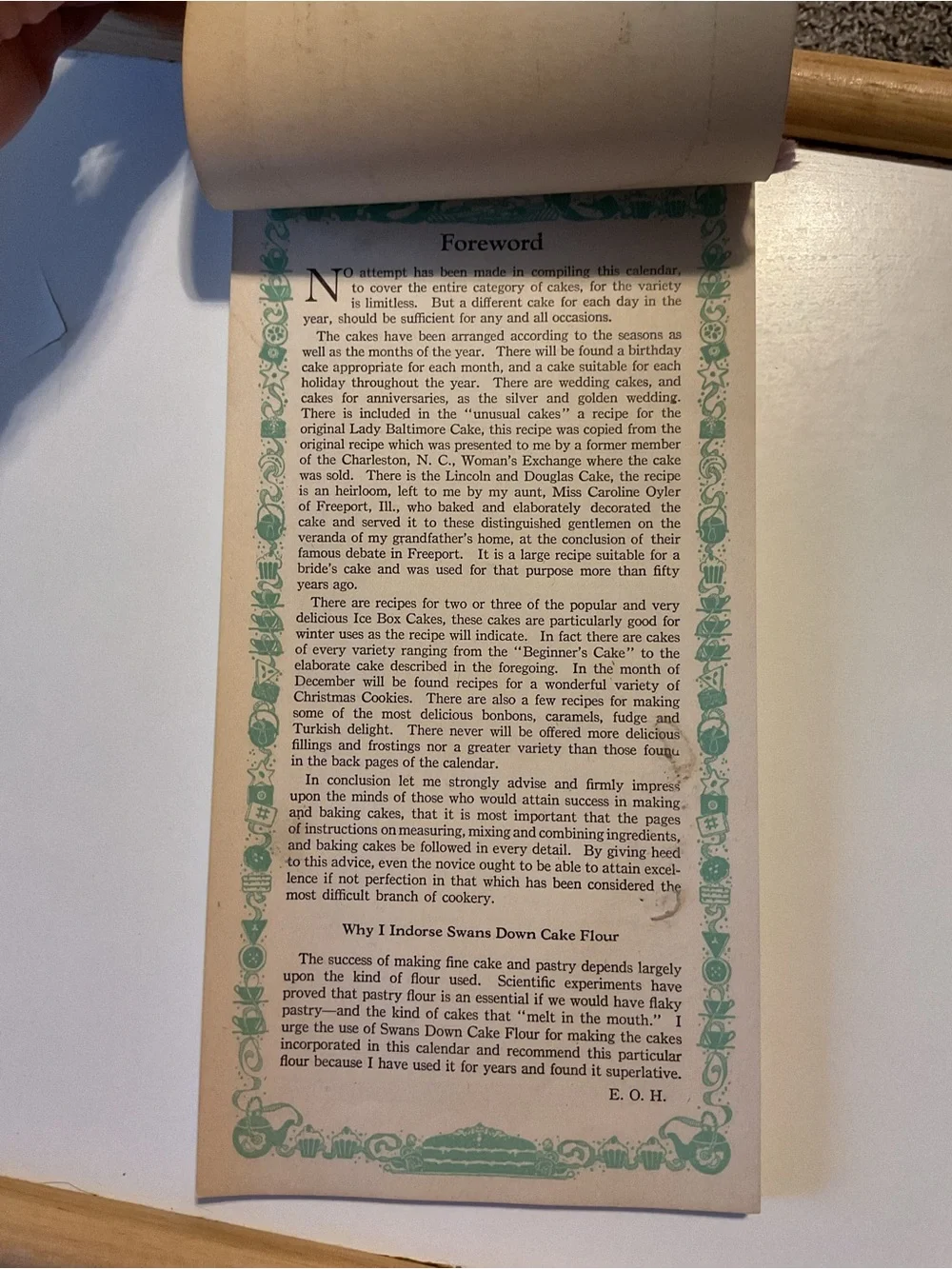 The Calendar of Cakes Fillings and Frostings - 1925 Great Condition for its age